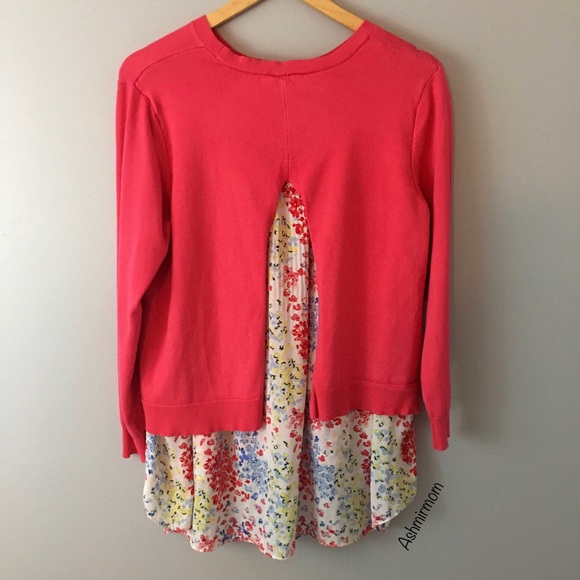 TIME and TRU Sweater Layered Floral Print Large - Picture 3 of 5